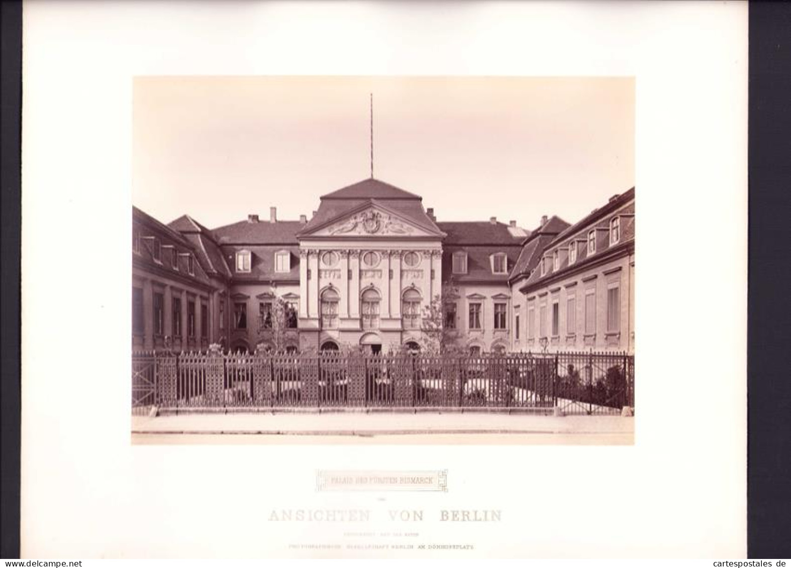 Fotografie Ansicht Berlin, Blick Auf Das Palais Des Fürsten Bismarck Um 1881, Grossformat 26 X 19cm  - Plaatsen