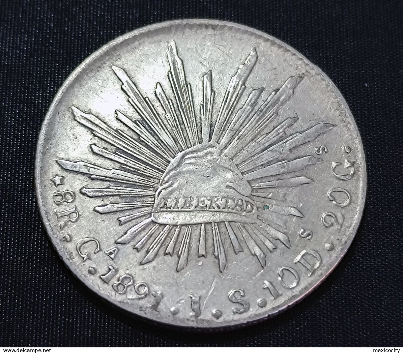 MEXICO 1891 8 REALES Silver Coin, Guadalajara Mint JS - See Imgs., Nice, Scarce - México