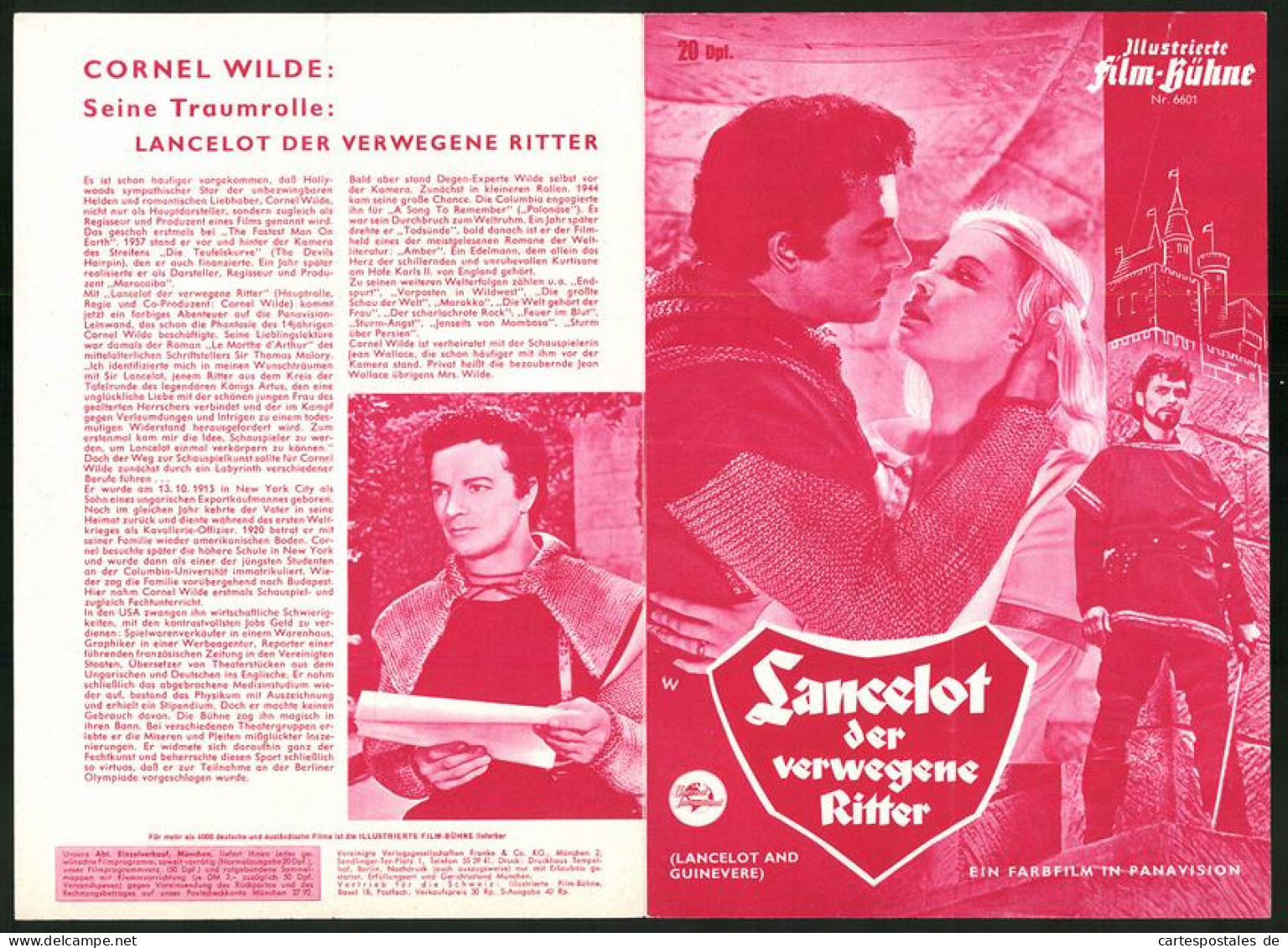 Filmprogramm IFB Nr. 6601, Lancelot Der Verwegene Ritter, Cornel Wilde, Jean Wallace, Brian Aherne, Regie Cornel Wilde  - Magazines