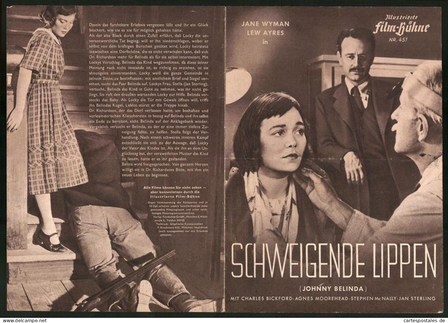 Filmprogramm IFB Nr. 457, Schweigende Lippen, Jane Wyman, Lew Ayres, Jan Sterlin, Regie Jean Negulesco  - Magazines