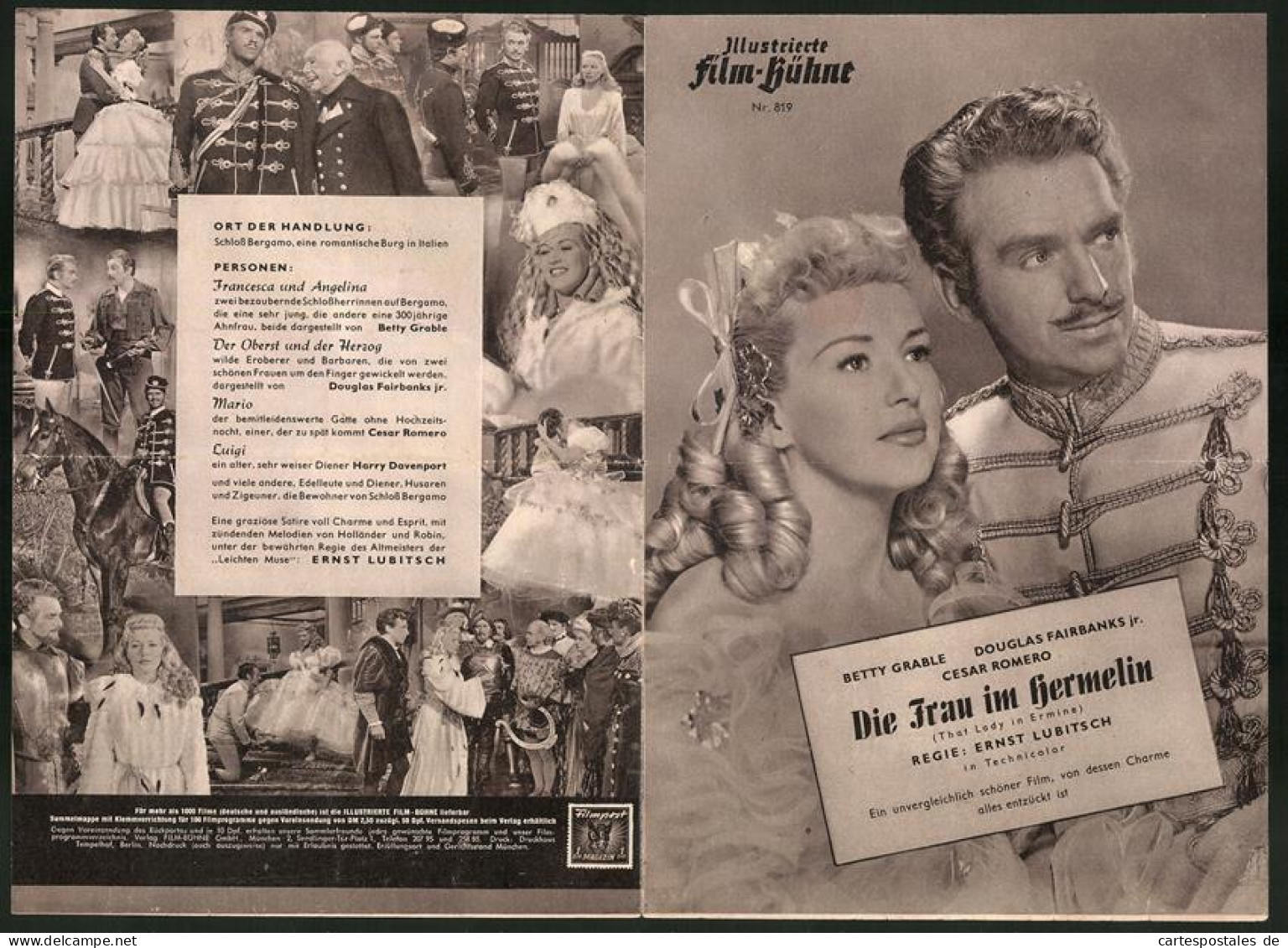 Filmprogramm IFB Nr. 819, Die Frau Im Hermelin, Betty Grable, Douglas Fairbanks Jr., Regie Ernst Lubitsch  - Zeitschriften