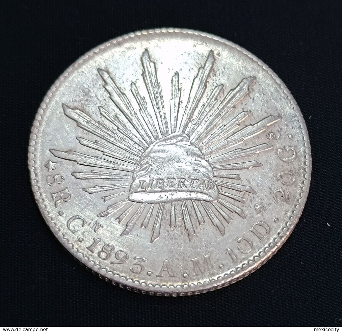 MEXICO 1893 8 REALES Silver Coin, Culiacan Mint AM - See Imgs., Nice, Scarce - Mexiko