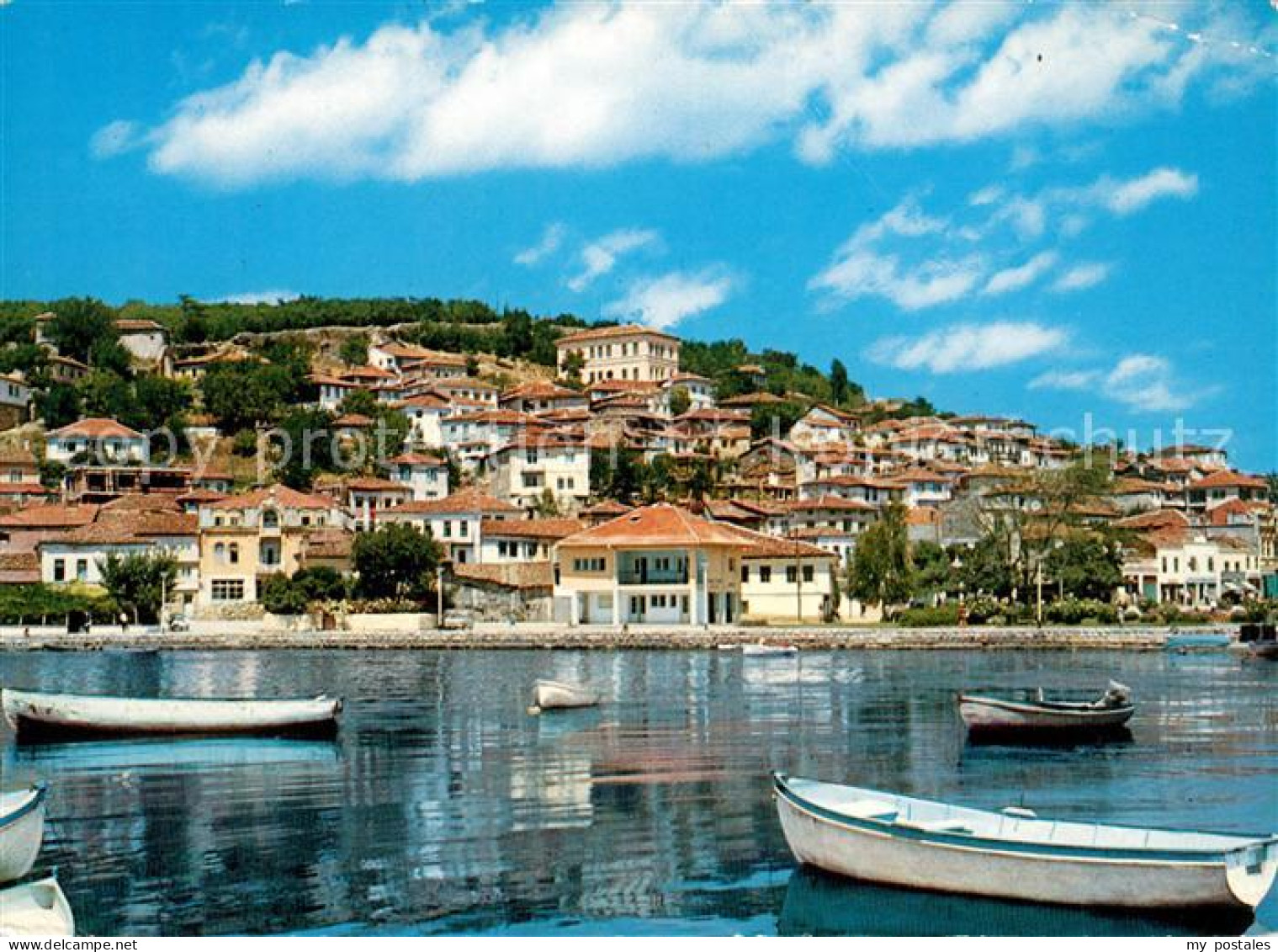 73044513 Ohrid Hafen Panorama Ohrid - Nordmazedonien