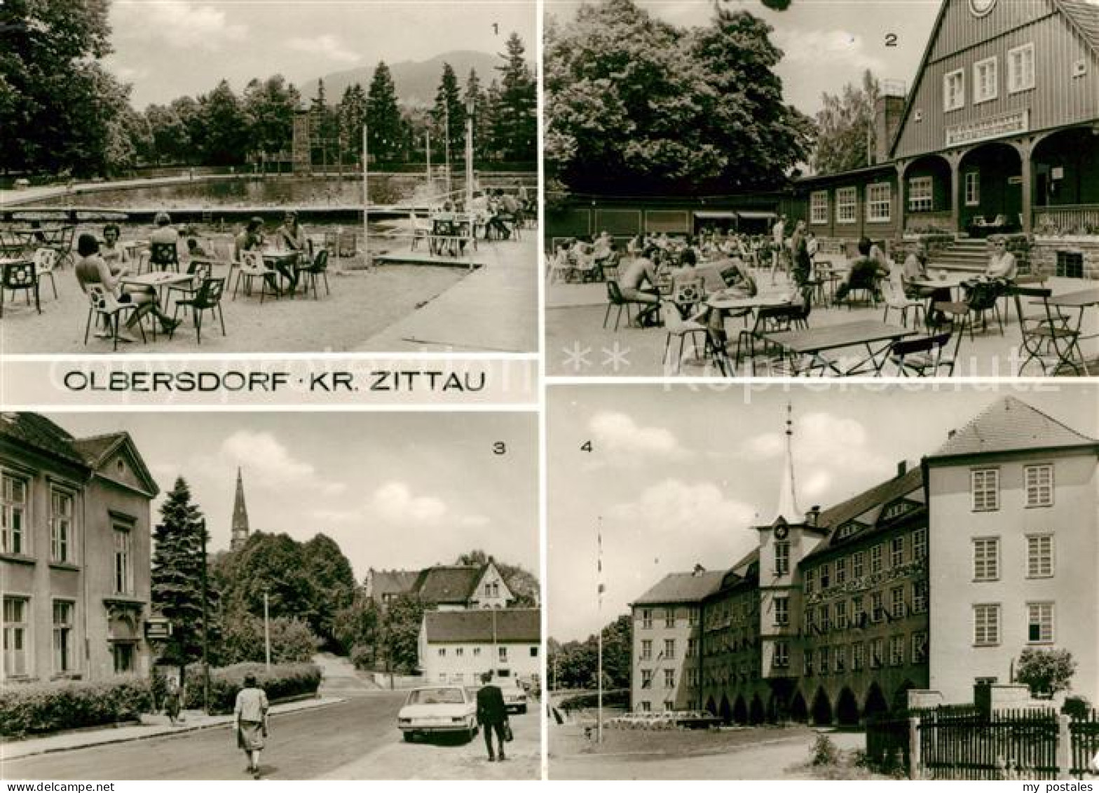 73044171 Olbersdorf Sachsen Volksbad Gaststaette Teilansicht Polytechn Oberschul - Autres & Non Classés