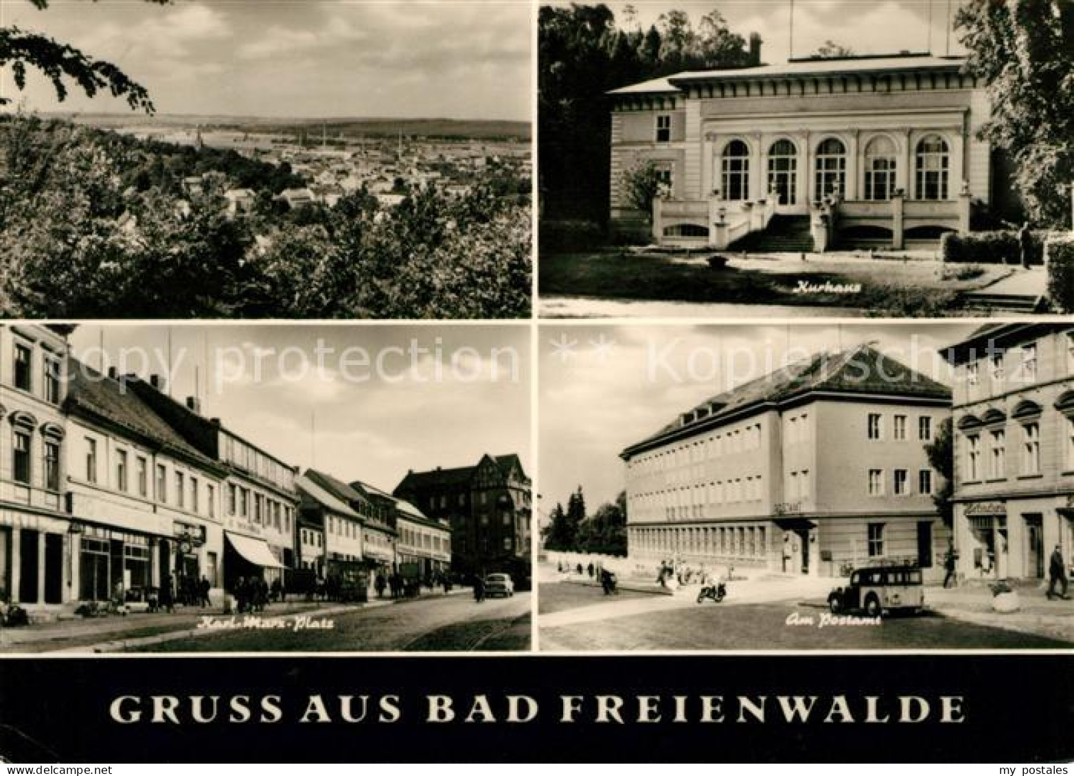 73043712 Bad Freienwalde Panorama Kurhaus Karl Marx Platz Postamt Bad Freienwald - Bad Freienwalde