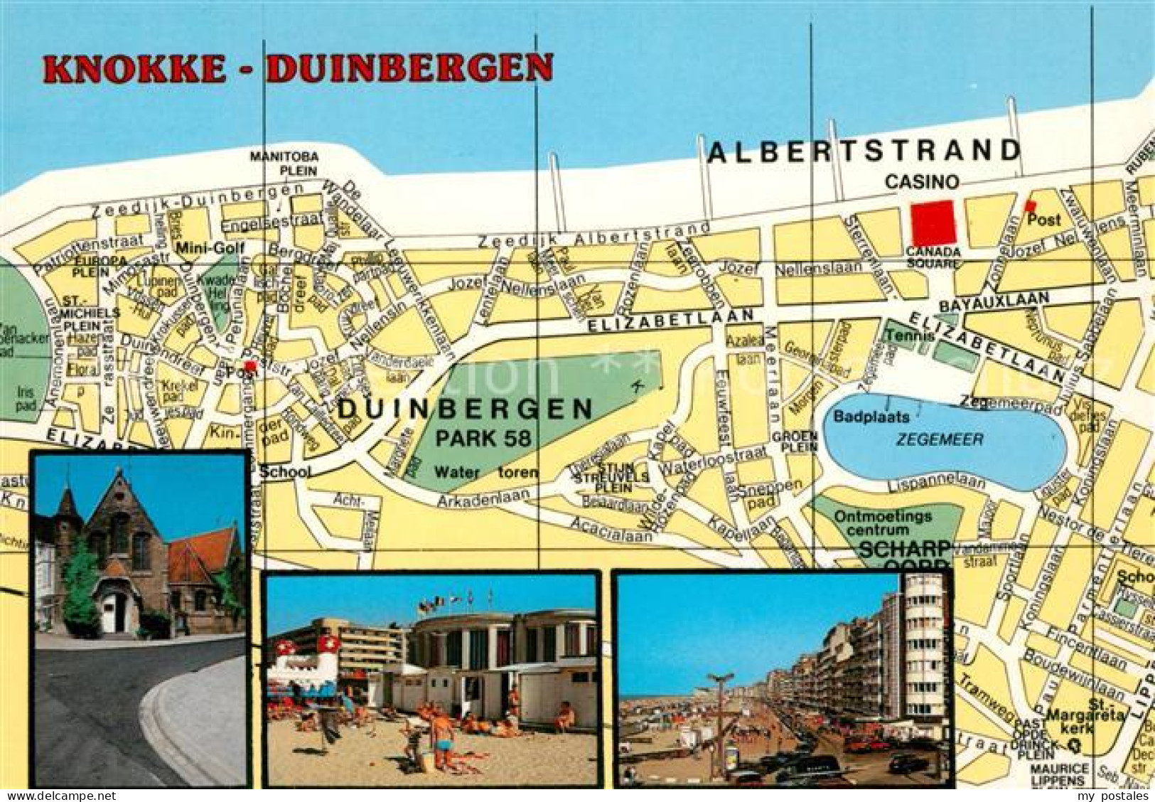 73043545 Knokke-Heist Duinbergen Park Albertstrand Strassenplan Uferpromenade St - Sonstige & Ohne Zuordnung