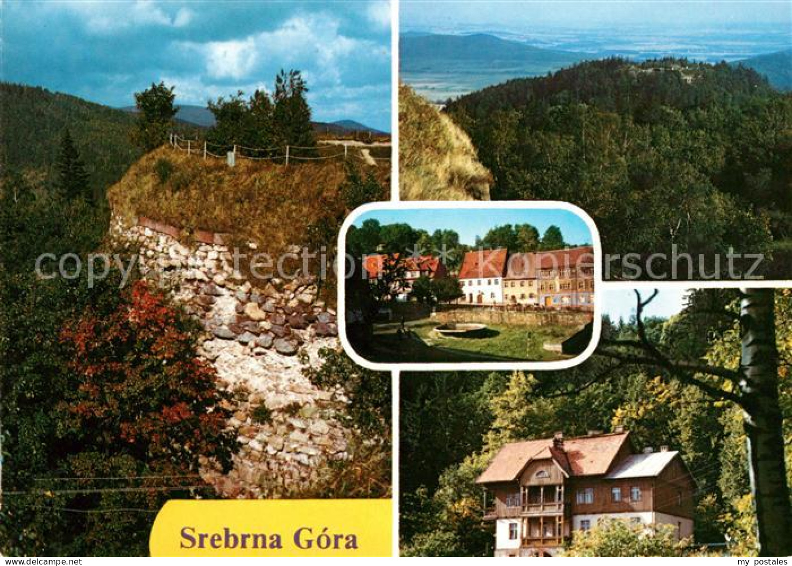 73043118 Srebrna Gora Silberberg Landschaftspanorama Felsen Berghaus Srebrna Gor - Poland