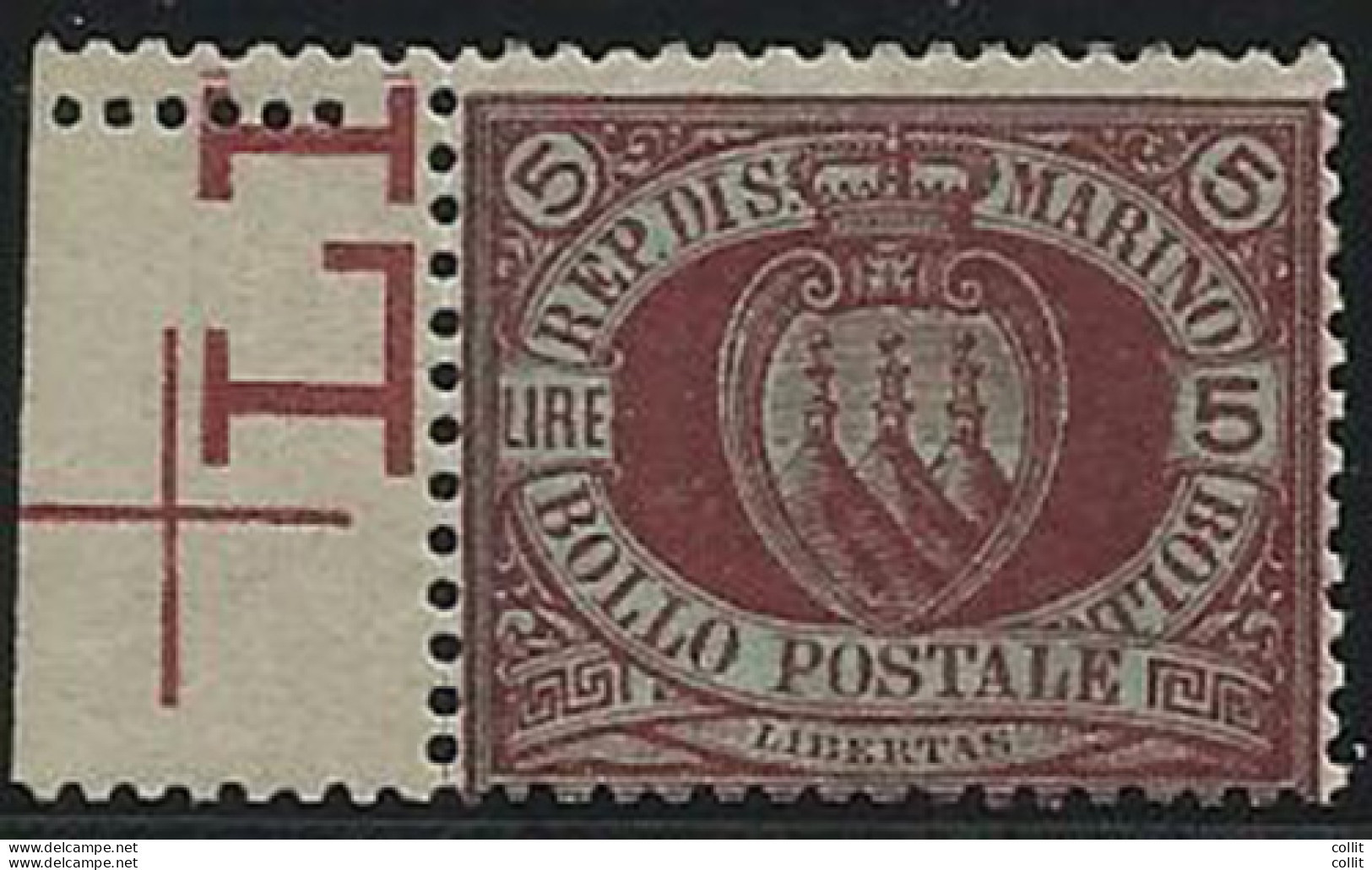 Stemma 5 Lire Ottimo B. Di F. Centratura Discreta - Unused Stamps