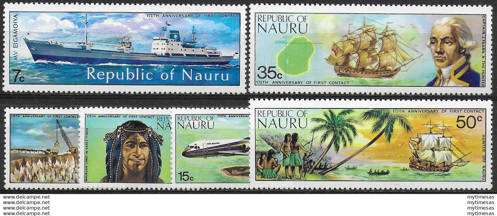 1974 Nauru Anniversary Of Discovery 6v. MNH SG N. 116/121 - Altri & Non Classificati