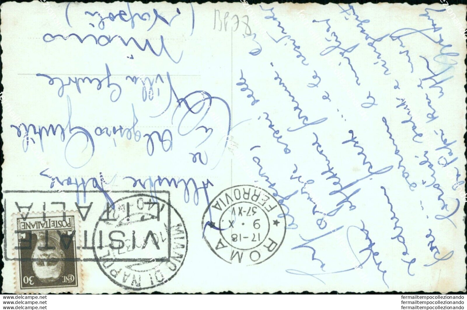 Bg78 Cartolina Roma Citta' Via S.melania 1937 - Otros & Sin Clasificación