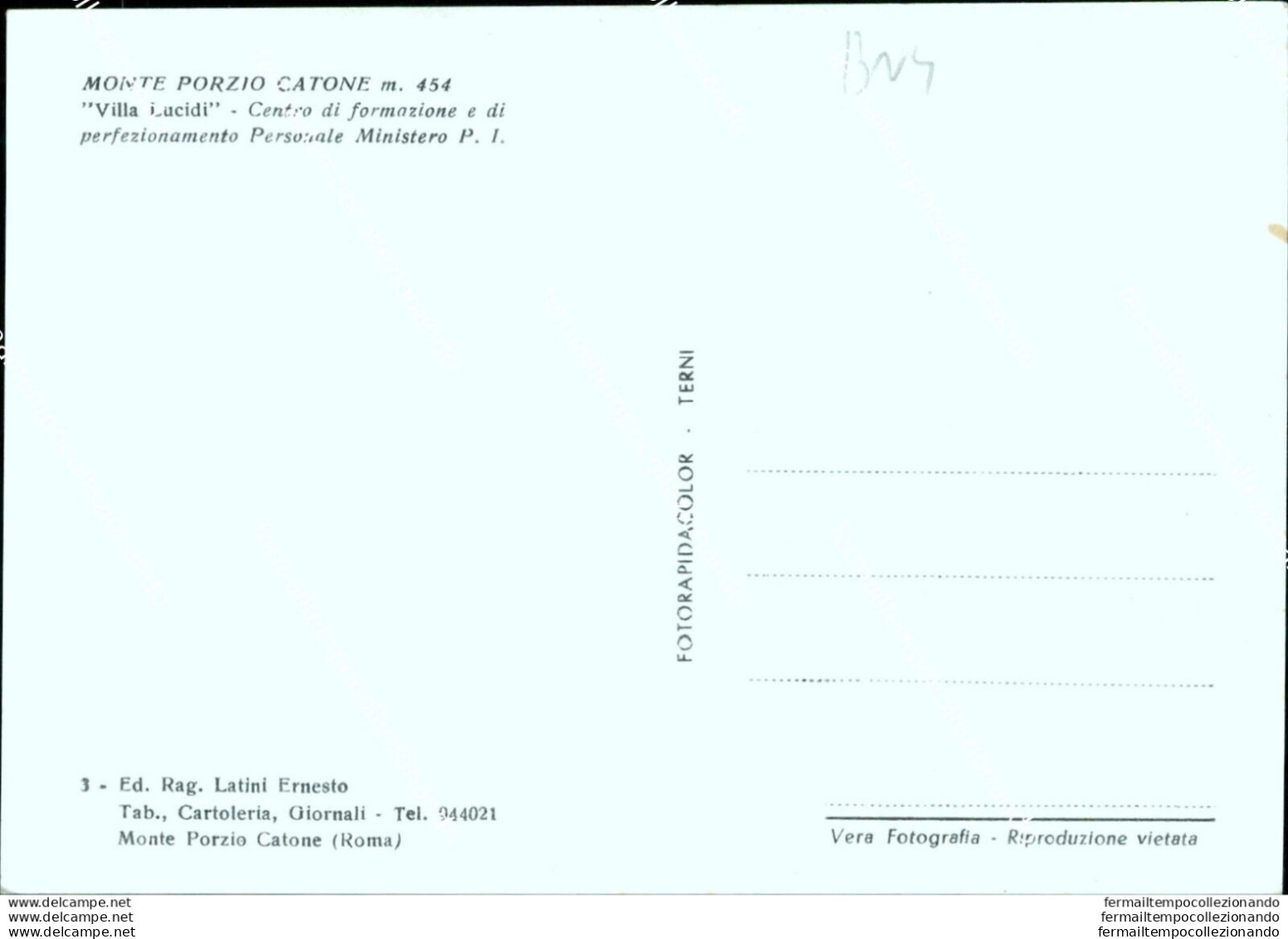 Bn4 Cartolina Monte Porzio Catone Convitto Nazionale Provincia Di Roma - Otros & Sin Clasificación