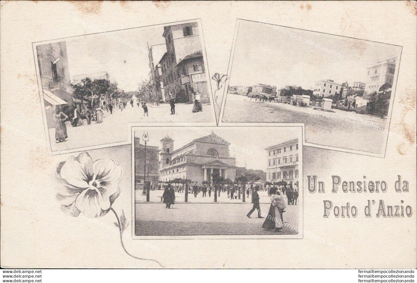 Ai495 Cartolina Un Pensiero Da Porto D'anzio Provincia Di Roma - Sonstige & Ohne Zuordnung