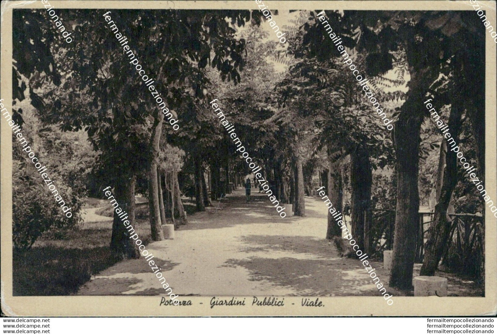 Be391 Cartolina Potenza Citta' Giardini Pubblici 1936 - Potenza