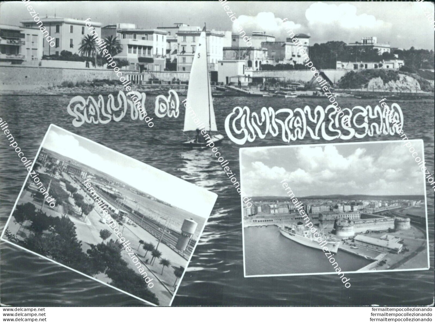 Br91 Cartolina Saluti Da Civitavecchia Vedutine Provincia Di Roma Lazio - Andere & Zonder Classificatie