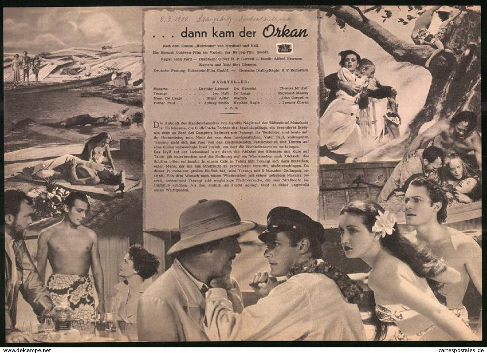 Filmprogramm IFB Nr. 681, Dann Kam Der Orkan, Dortohy Lamour, Jon Hall, Thomas Mitchell, Regie John Ford  - Zeitschriften