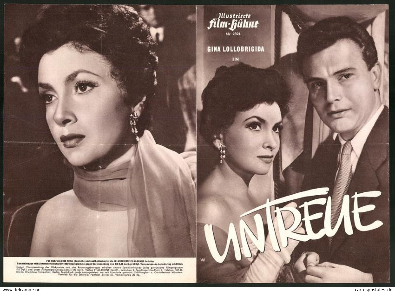 Filmprogramm IFB Nr. 2394, Untreue, Gina Lollobrigida, Marina Vlady, May Britt, Regie Ponte De Laurentiis  - Magazines