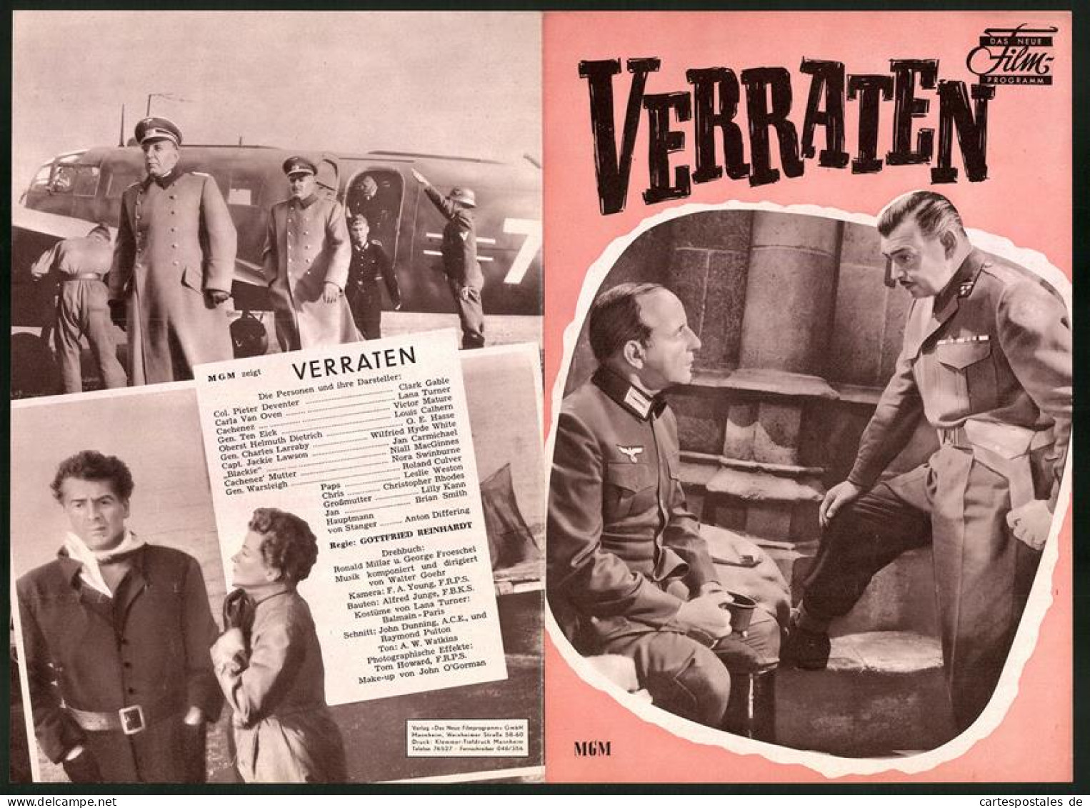 Filmprogramm DNF, Verraten, Clark Gable, Lana Turner, Victor Mature, Regie Gottfried Reinhardt  - Magazines