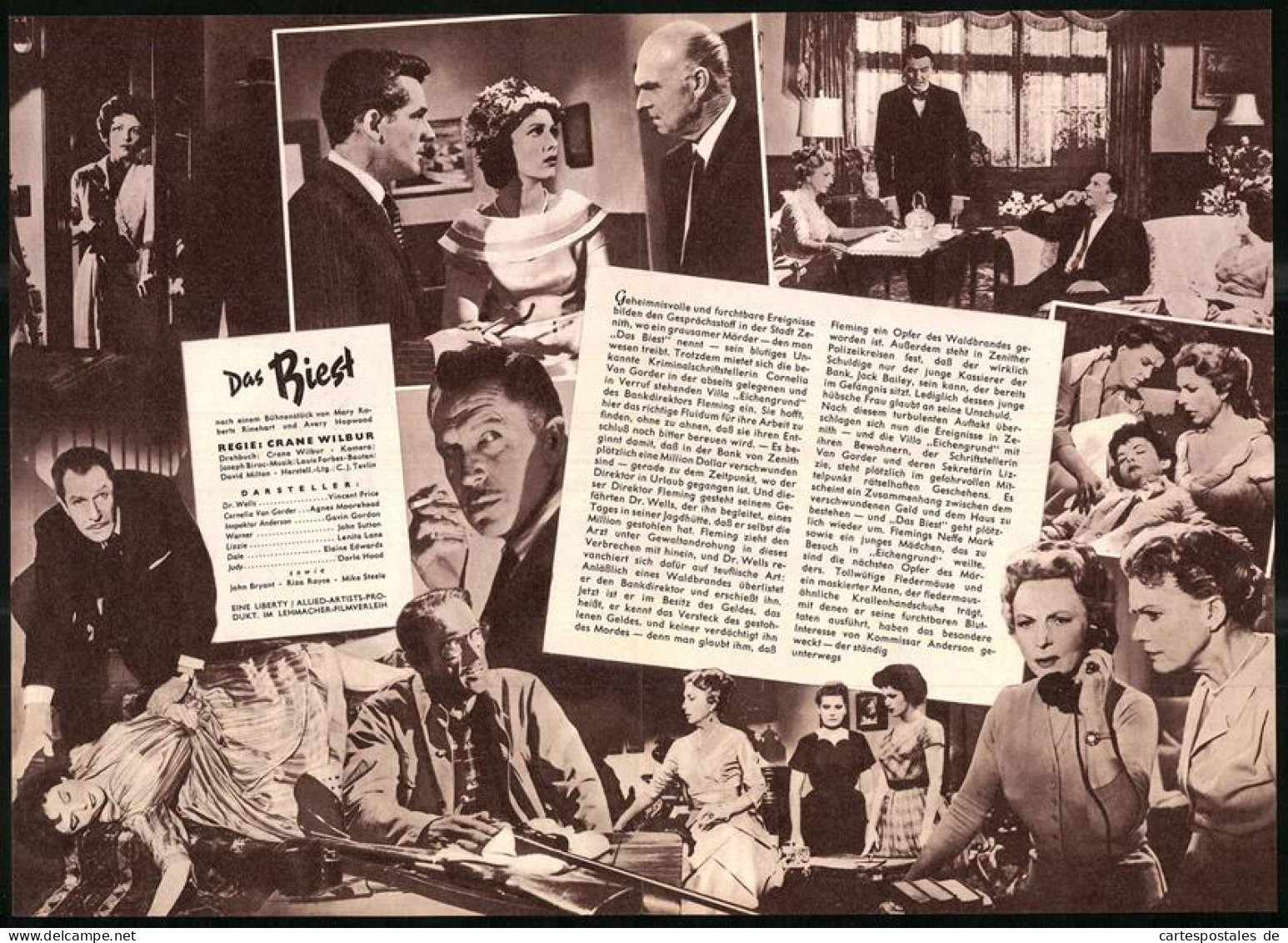 Filmprogramm IFB Nr. 5628, Das Biest, Vincent Price, Agnes Moorehead, Gavin Gordon, Regie Crane Wilbur  - Magazines