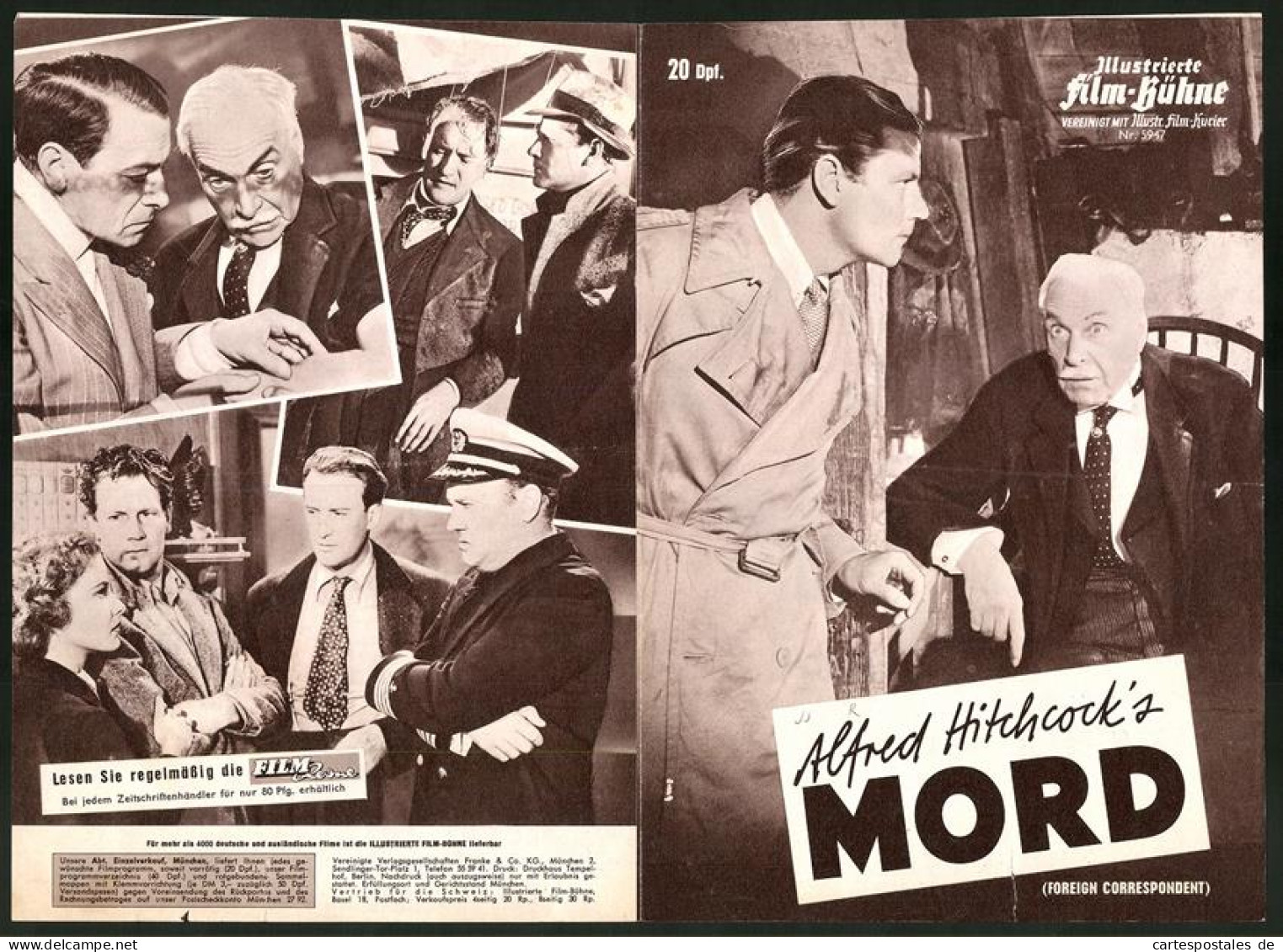 Filmprogramm IFB Nr. 5947, Mord, Joel McCrea, Laraine Day, Herbert Marschall, Regie Alfred Hitchcock  - Zeitschriften