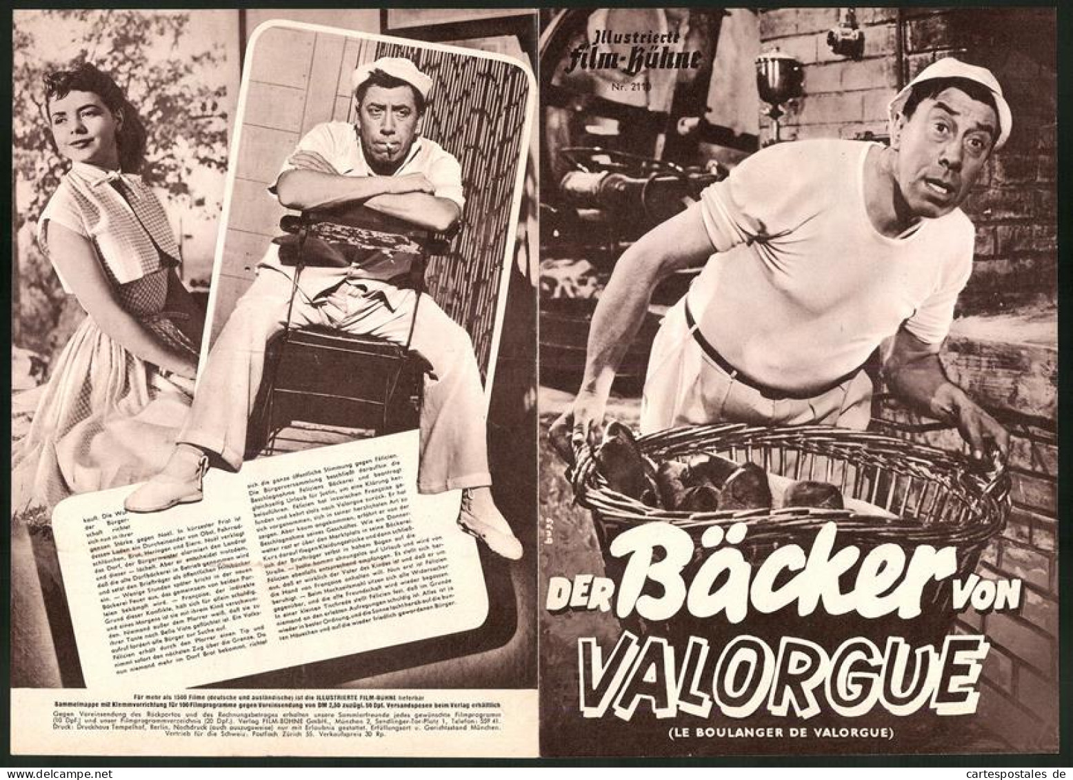 Filmprogramm IFB Nr. 2110, Der Bäcker Von Valorgue, Fernandel, Madeleine Silvain, Rege Henri Verneuil  - Magazines