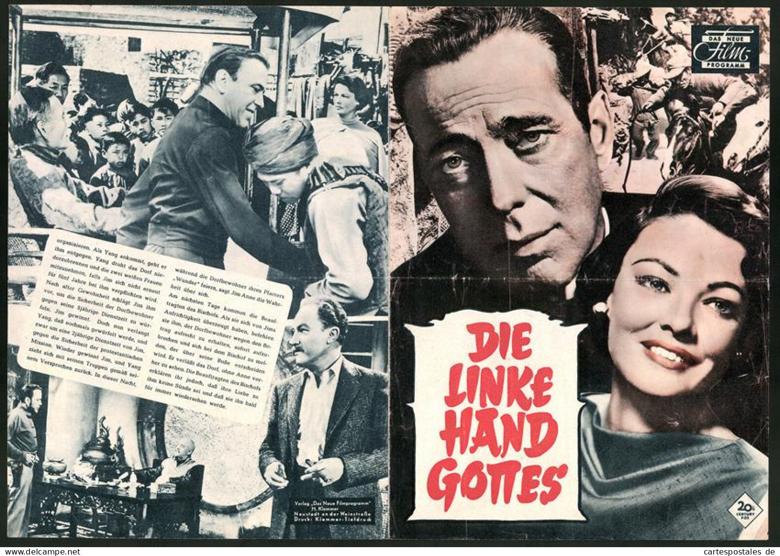 Filmprogramm DNF, Die Linke Hand Gottes, Humphrey Bogart, Gene Tierney, Regie: Edward Dmytryk  - Revistas