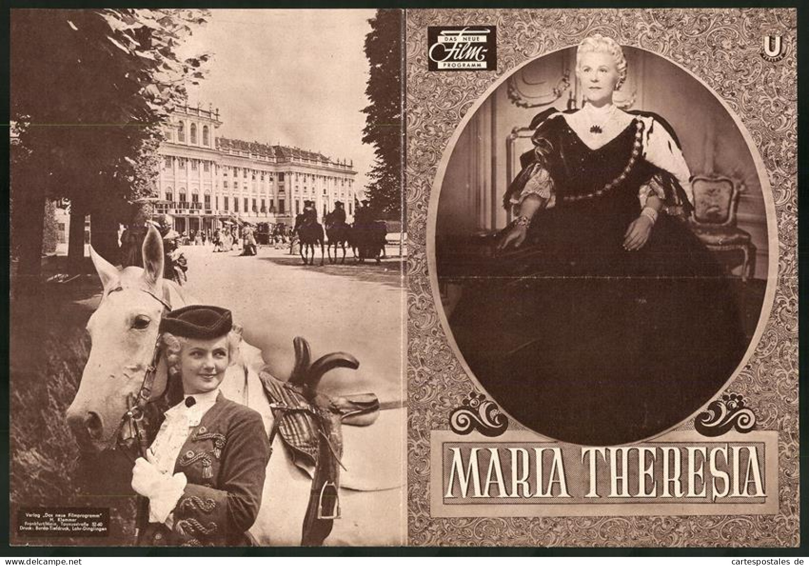 Filmprogramm DNF, Maria Theresia, Paula Wessely, Fred Liewehr, Regie: E. E. Reinert  - Magazines