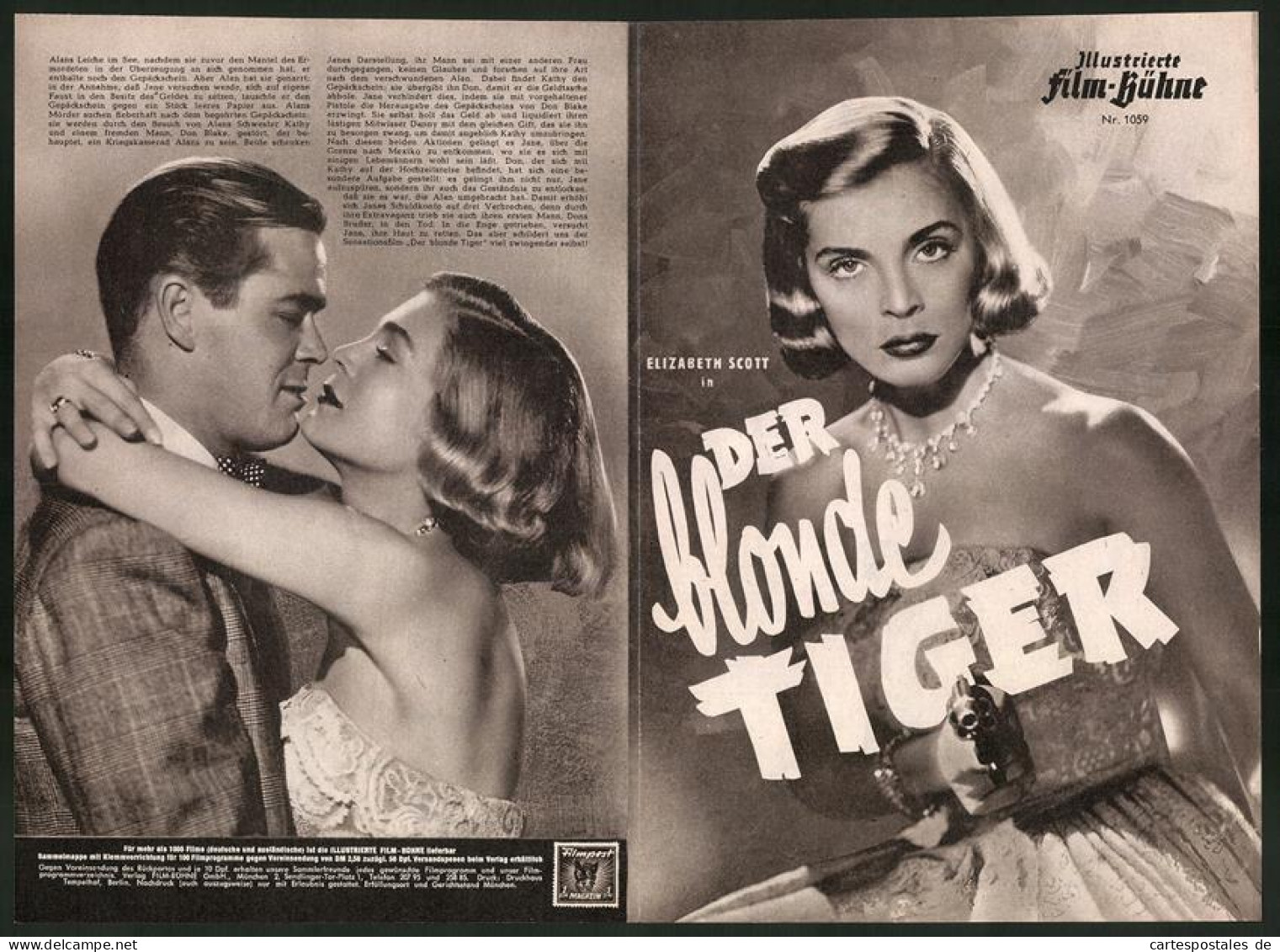 Filmprogramm IFB Nr. 1059, Der Blonde Tiger, Elizabeth Scott, Don De Fore, Regie: Byron Haskin  - Revistas