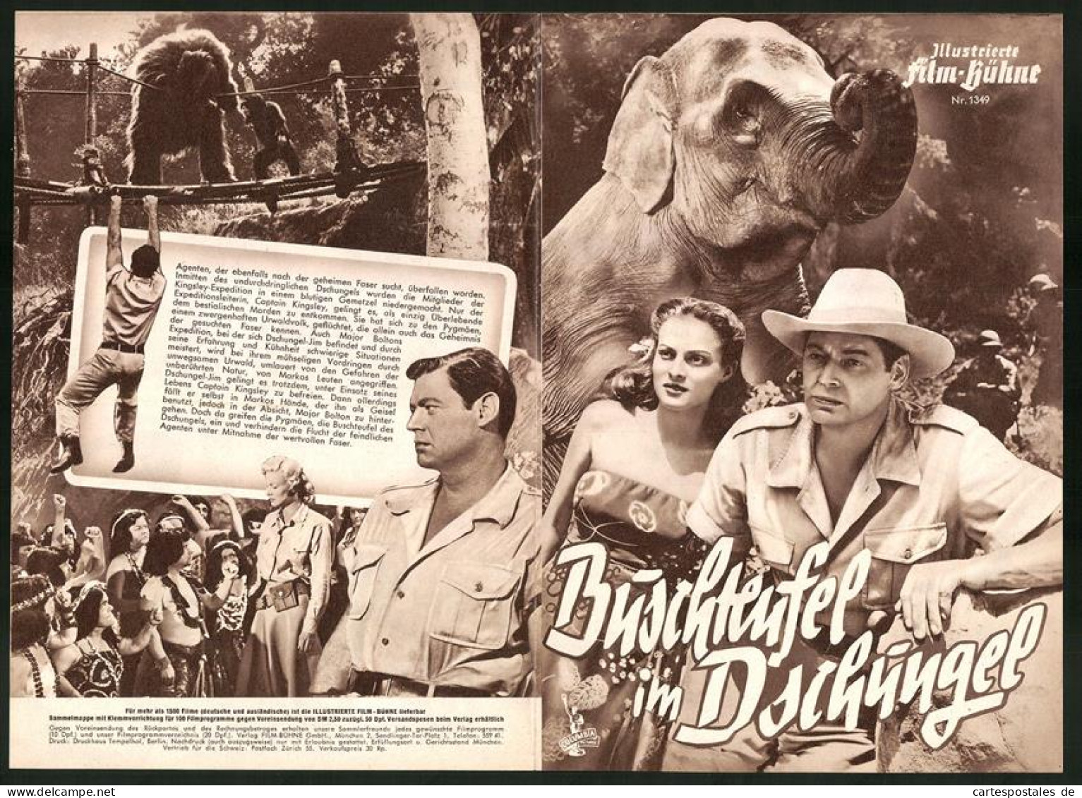 Filmprogramm IFB Nr. 1349, Buschteufel Im Dschungel, Johnny Weissmüler, Ann Savage, Regie: William Berke  - Revistas