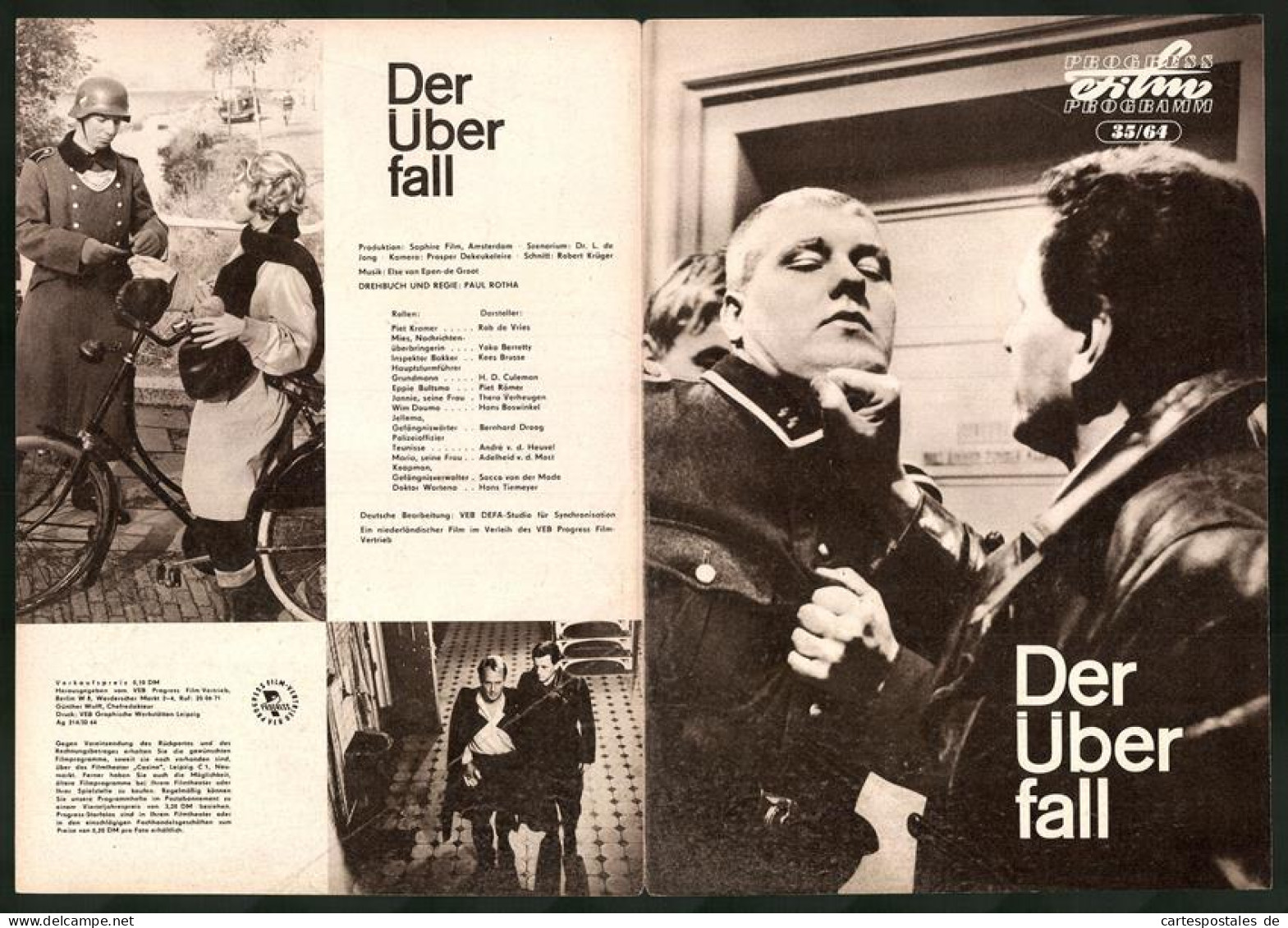 Filmprogramm PFP Nr. 35 /64, Der Überfall, Rob De Vries, Yoka Beretty, Regie: Paul Rotha  - Zeitschriften