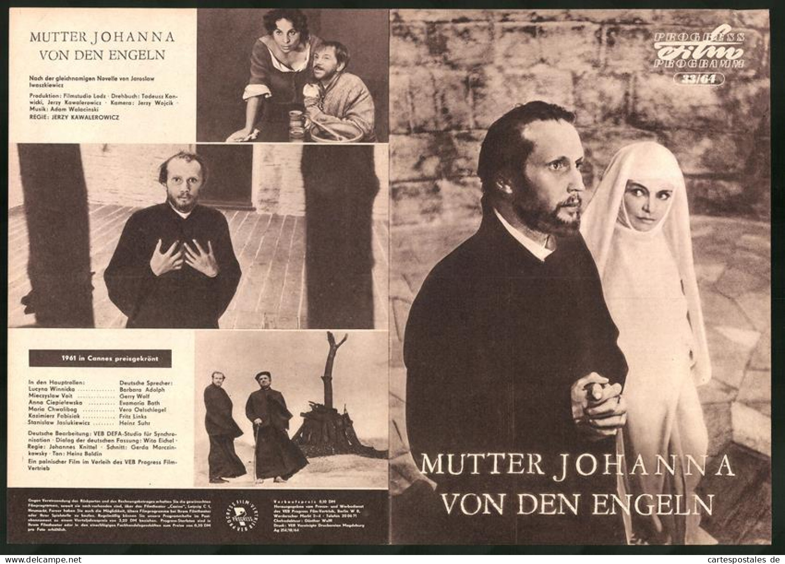 Filmprogramm PFP Nr. 33 /64, Mutter Johanna Von Den Engeln, Barbara Adolph, Gerry Wolf, Regie: Jerzy Kawalerowicz  - Zeitschriften