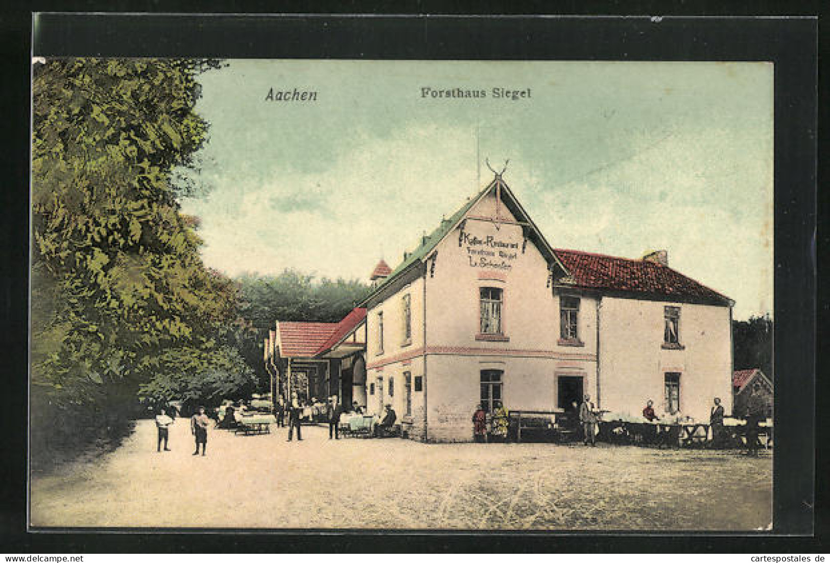 AK Aachen, Café-Restaurant Forsthaus Siegel  - Jacht