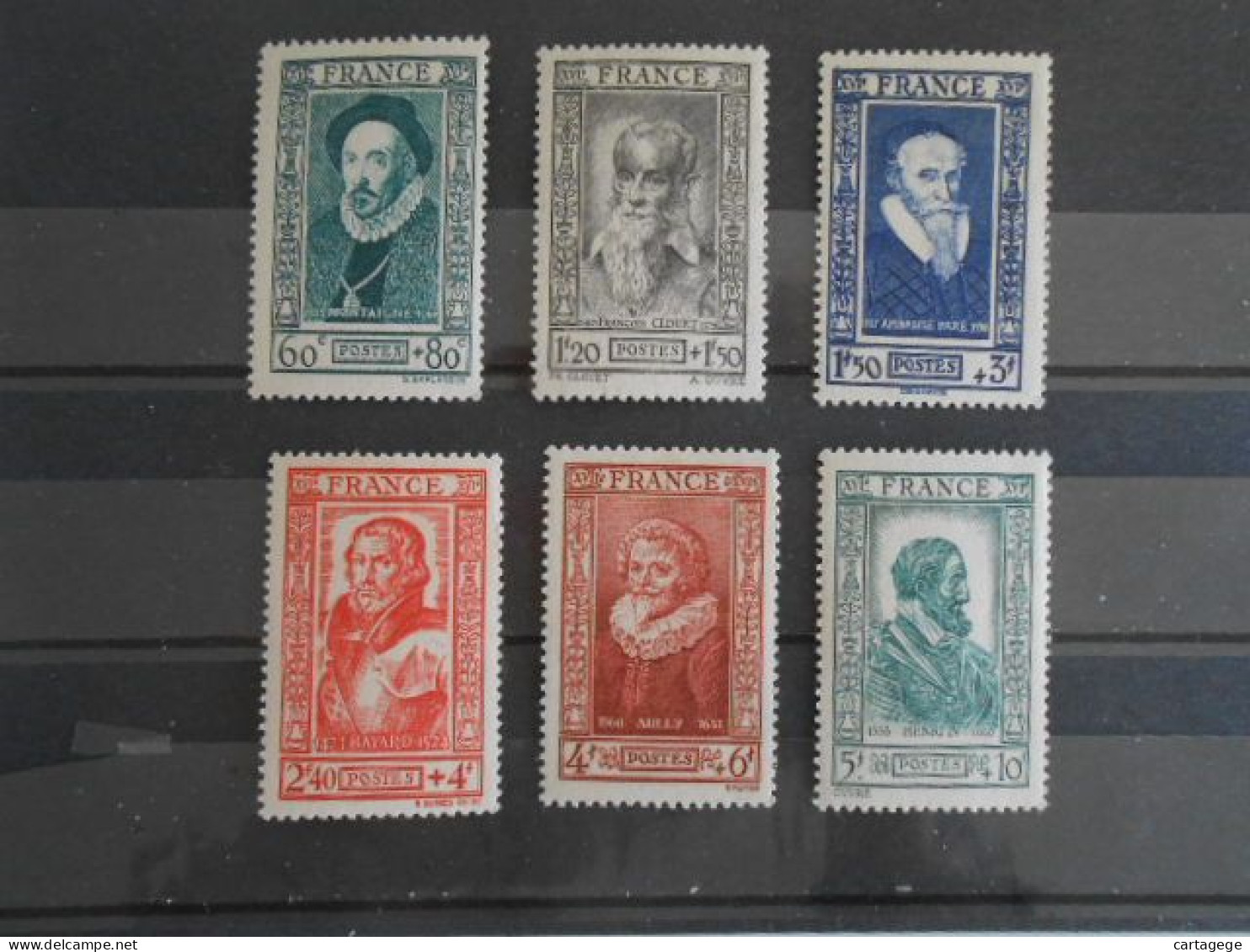 FRANCE YT 587/592 PERSONNAGES CELEBRES 1943** - Unused Stamps