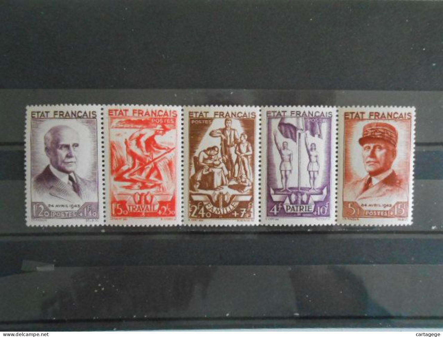 FRANCE YT 576/580 BANDE PETAIN** - Ungebraucht