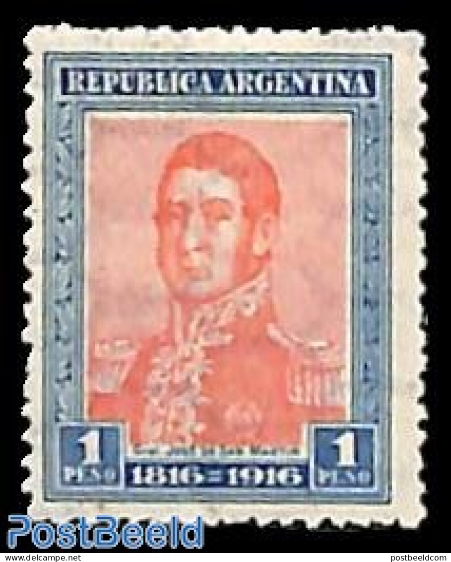 Argentina 1917 1p, Stamp Out Of Set, Unused (hinged) - Neufs