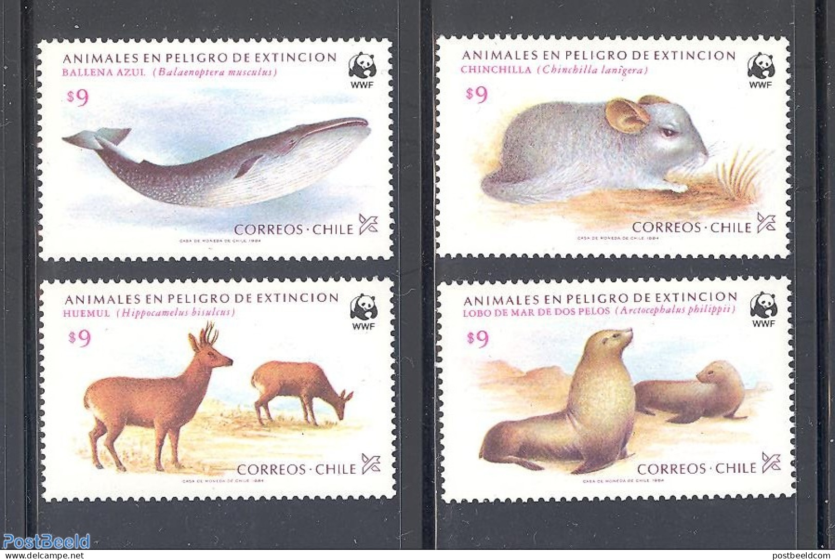 Chile 1984 WWF, Animals 4v, Mint NH, Nature - Animals (others & Mixed) - Sea Mammals - World Wildlife Fund (WWF) - Chili