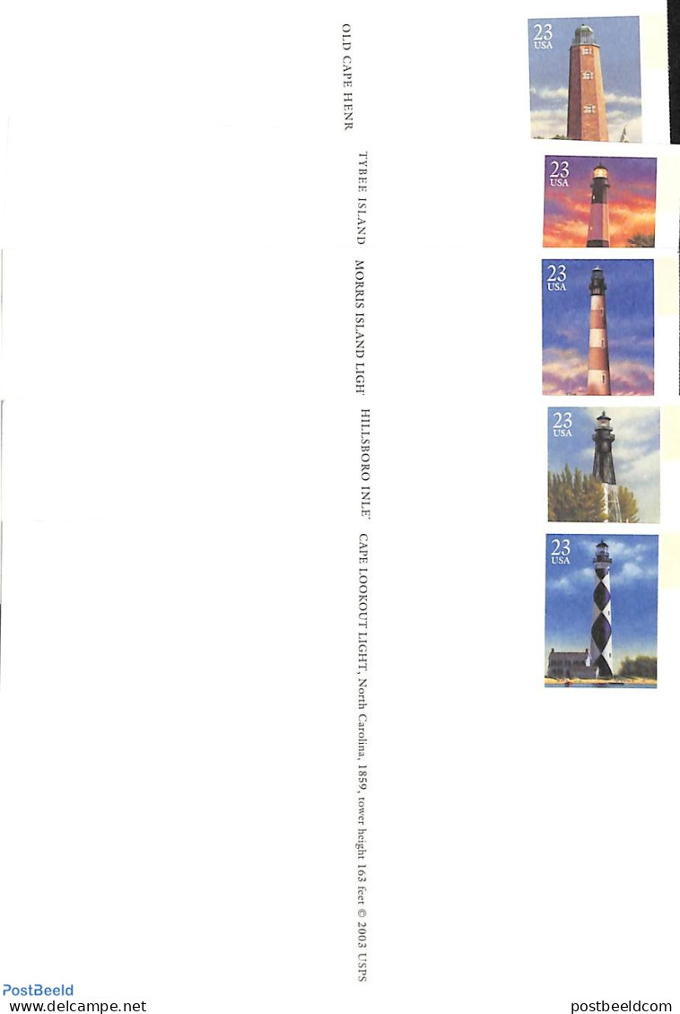 United States Of America 2003 Postcard Set Lighthouses (5 Cards), Unused Postal Stationary, Various - Lighthouses & Sa.. - Briefe U. Dokumente