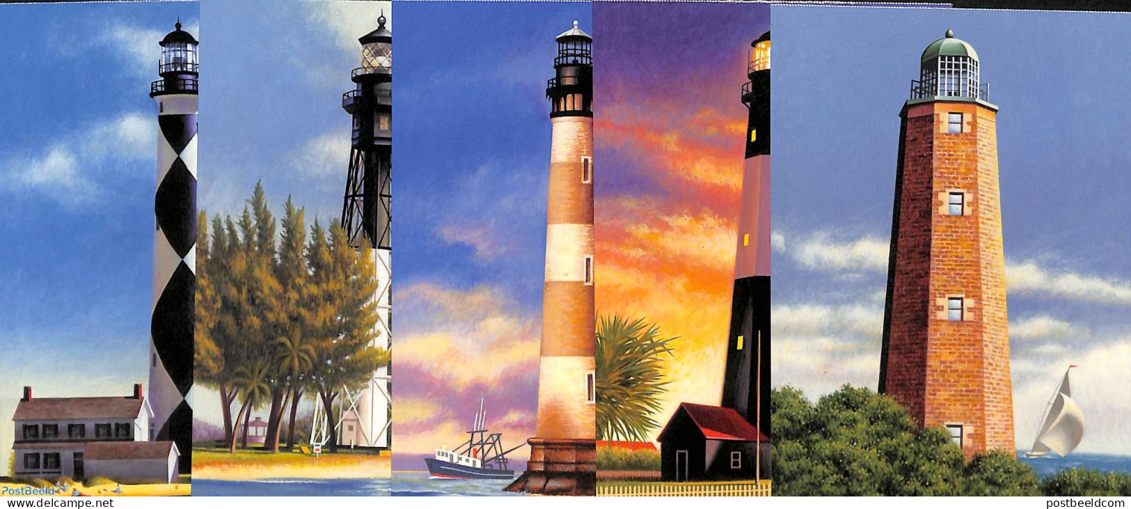 United States Of America 2003 Postcard Set Lighthouses (5 Cards), Unused Postal Stationary, Various - Lighthouses & Sa.. - Covers & Documents