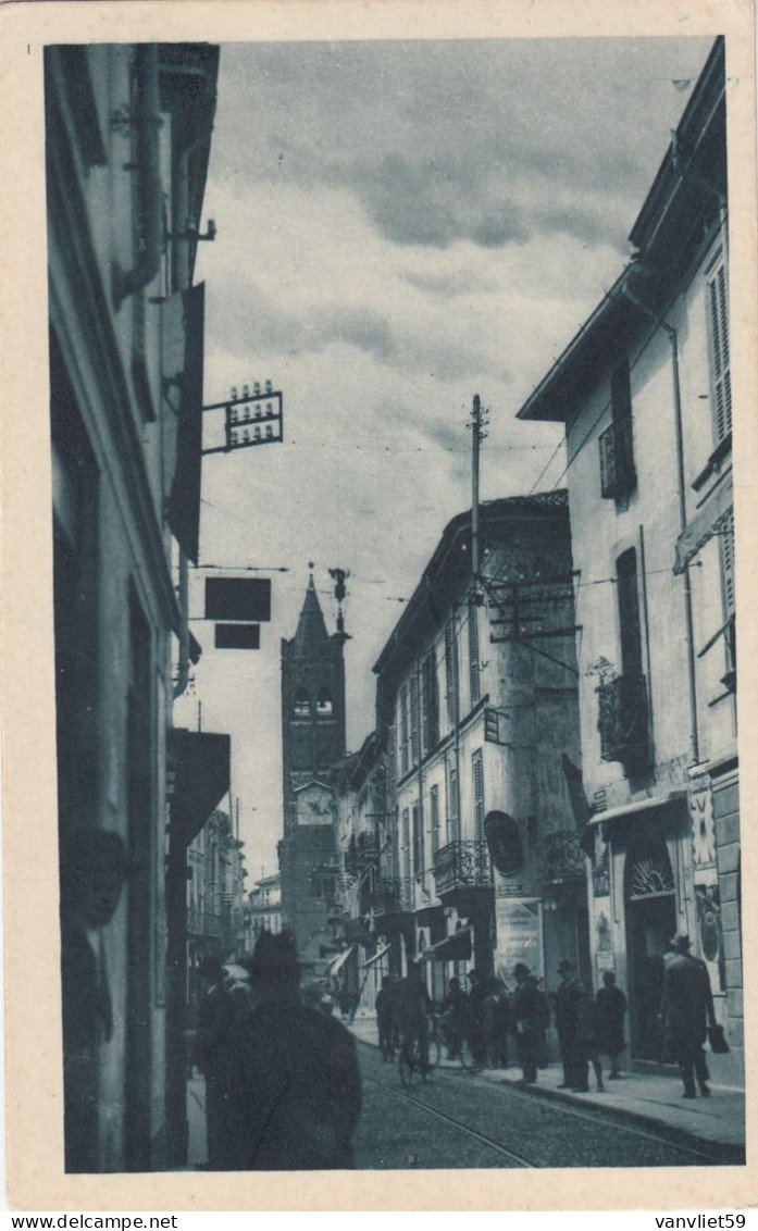 MONZA-VIA CARLO ALBERTO- BELLA E ANIMATA CARTOLINA NON VIAGGIATA-1925-1935 - Monza