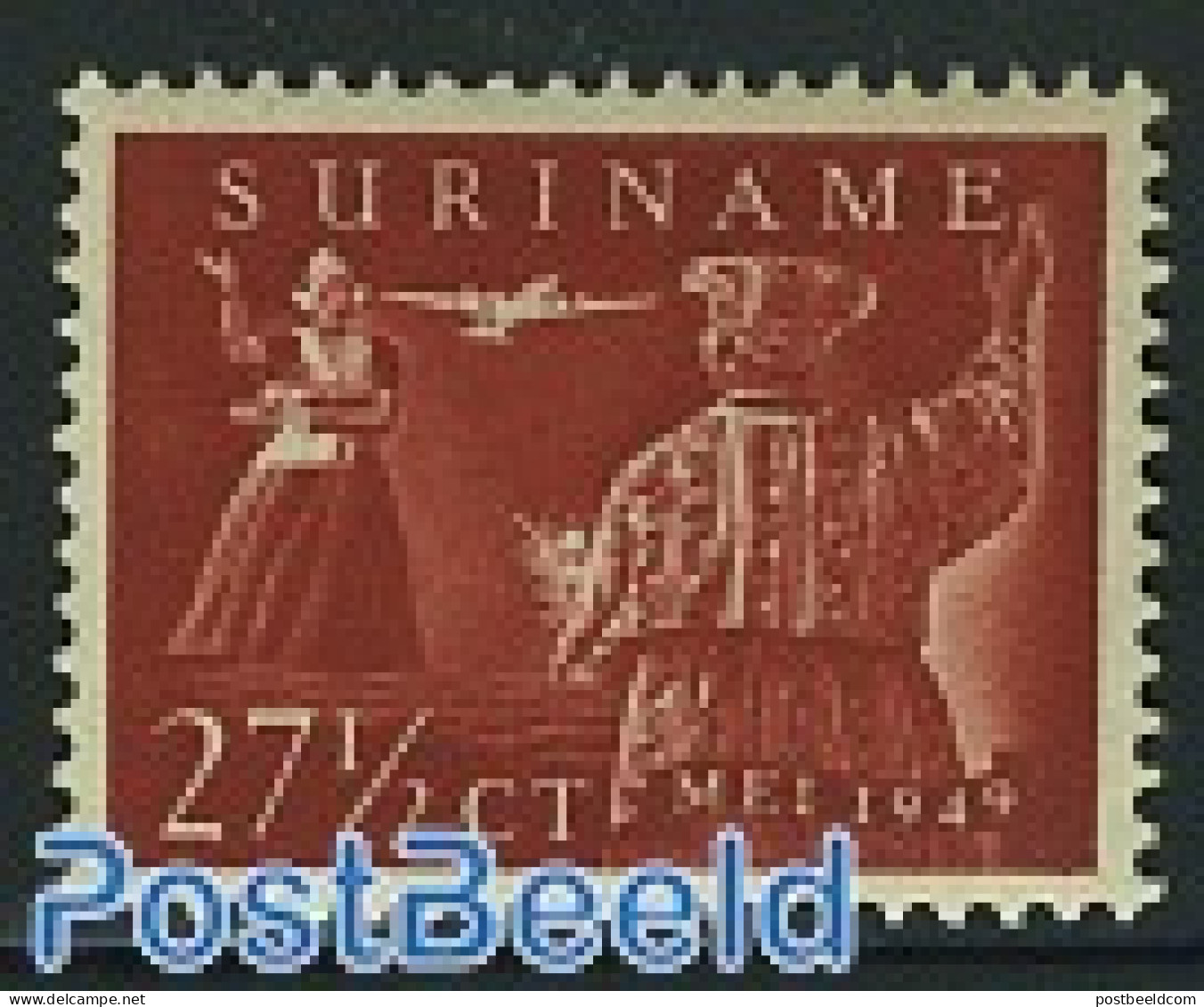 Suriname, Colony 1949 Airmail 1v, Mint NH, Various - Costumes - Kostums