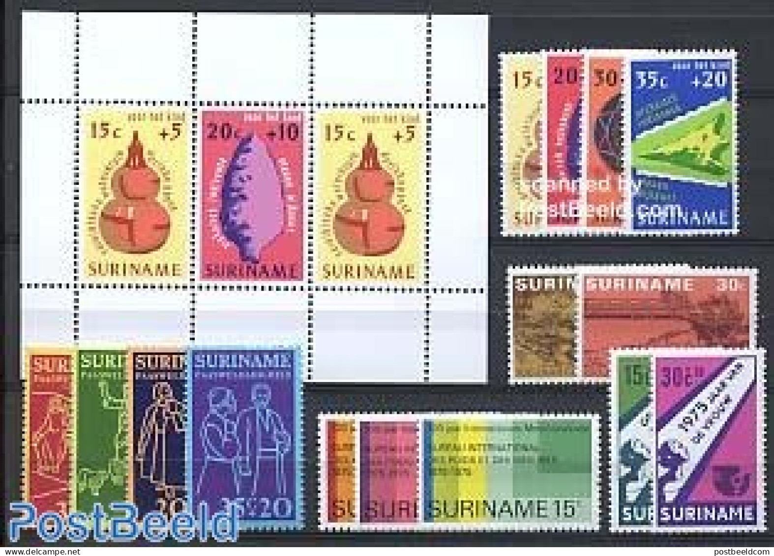 Suriname, Colony 1975 Yearset 1975 (15v+1s/s), Mint NH, Various - Yearsets (by Country) - Unclassified