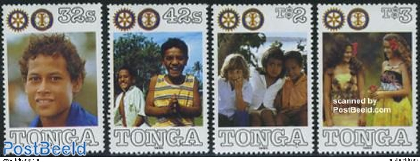 Tonga 1990 Christmas, Rotary Club 4v, Mint NH, Religion - Various - Christmas - Rotary - Noël