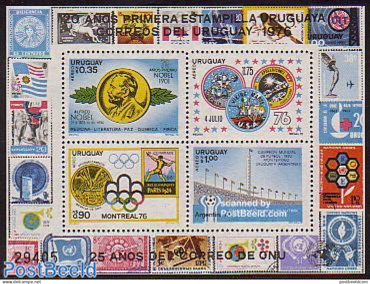 Uruguay 1976 Events S/s, Mint NH, History - Sport - Transport - Nobel Prize Winners - Football - Olympic Games - Stamp.. - Prix Nobel