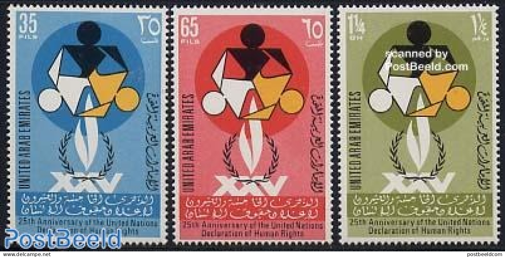 United Arab Emirates 1973 Human Rights 3v, Mint NH, History - Human Rights - Andere & Zonder Classificatie