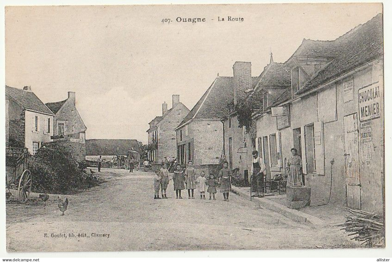 CPA 58 _ OUAGNE (Nièvre) _ La Route {S21-24} - Autres & Non Classés