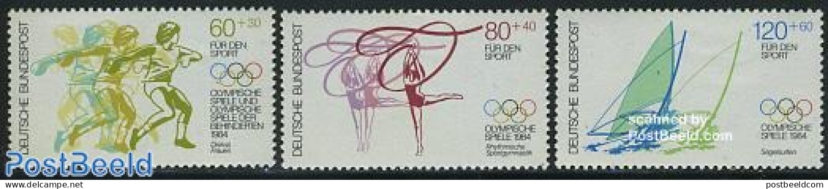 Germany, Federal Republic 1984 Sports 3v, Mint NH, Sport - Athletics - Gymnastics - Olympic Games - Sailing - Sport (o.. - Ungebraucht