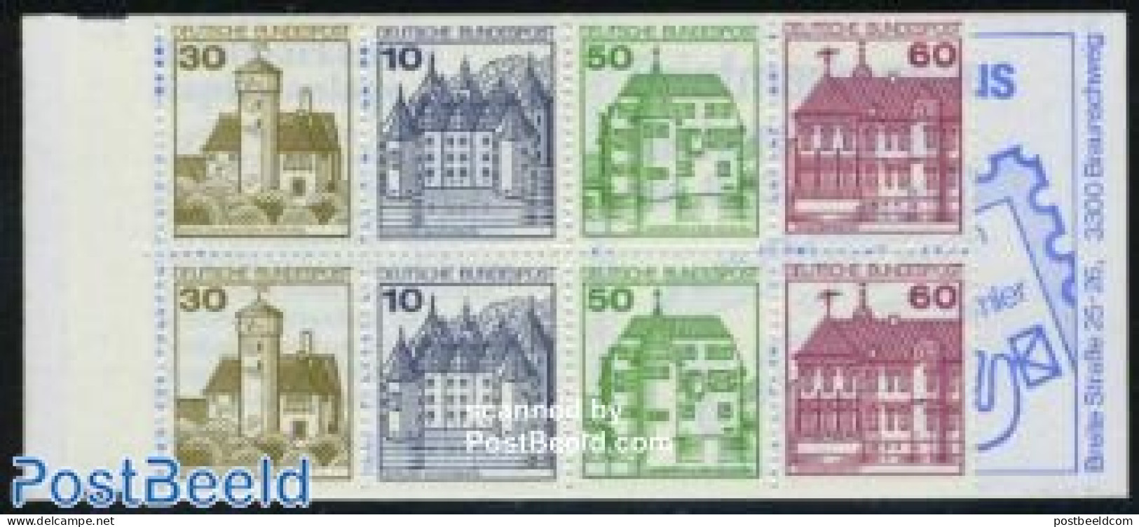 Germany, Federal Republic 1980 Castles Booklet (Krueger/Borek), Mint NH, Stamp Booklets - Art - Castles & Fortifications - Unused Stamps