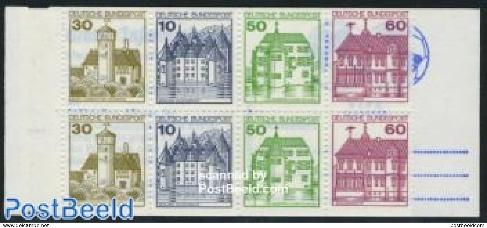 Germany, Federal Republic 1980 Castles Booklet (Sieger/FIFA), Mint NH, Stamp Booklets - Art - Castles & Fortifications - Ungebraucht