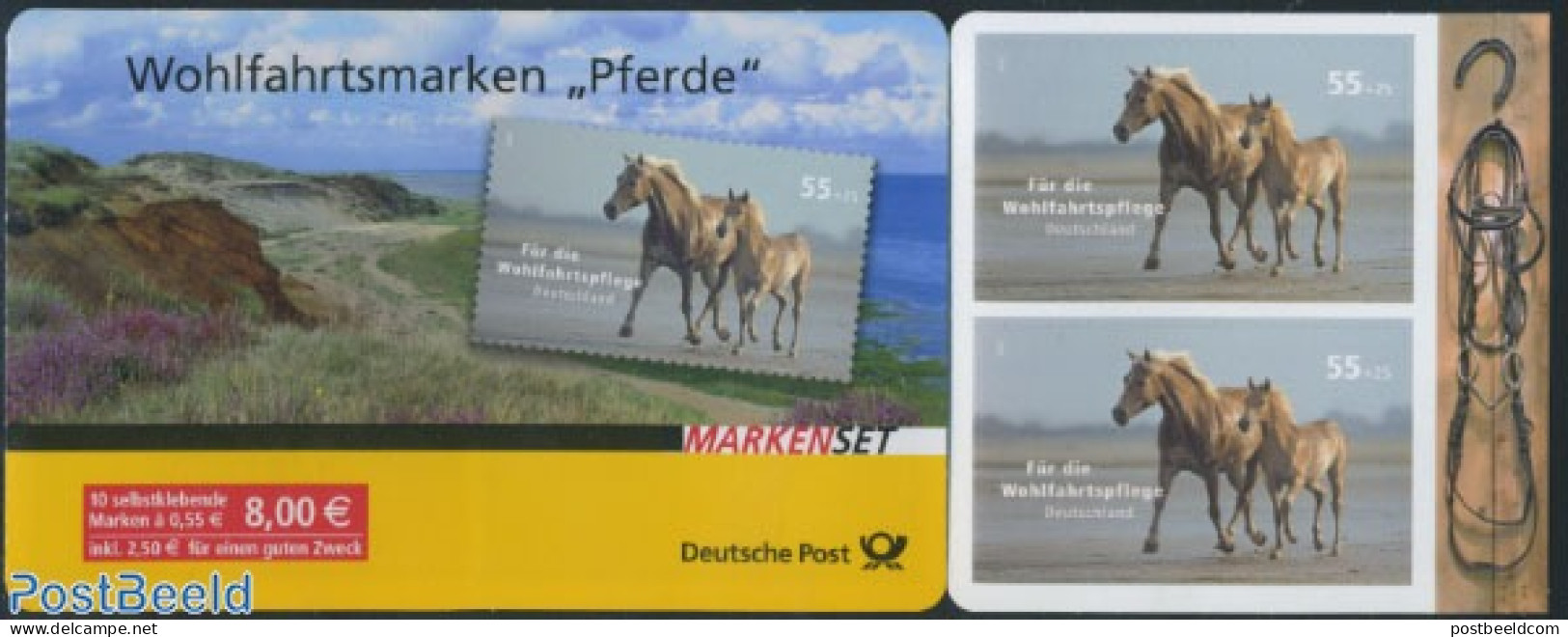 Germany, Federal Republic 2007 Horses Booklet S-a, Mint NH, Nature - Horses - Stamp Booklets - Nuovi