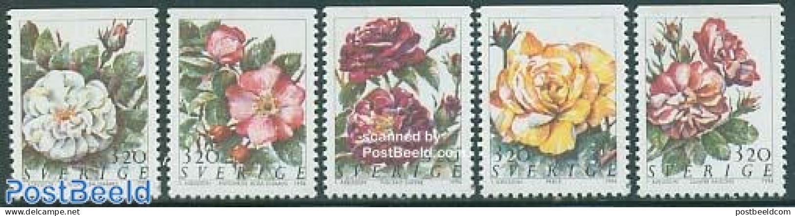 Sweden 1994 Roses 5v, Mint NH, Nature - Flowers & Plants - Roses - Unused Stamps