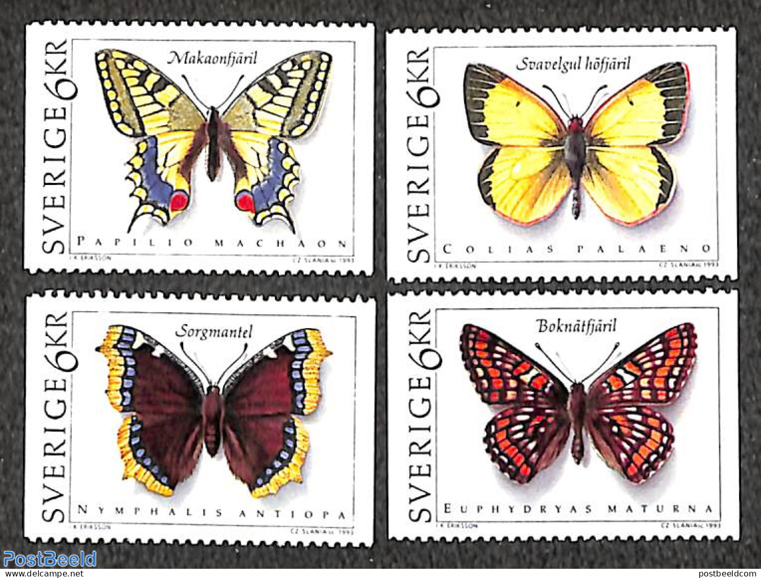 Sweden 1993 Butterflies 4v, Mint NH, Nature - Butterflies - Unused Stamps